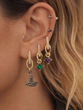 REVOLVE Wicked × 8OR Elphaba Earrings Set (gold) • msrp $48